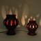 Lampes de Bureau en Céramique Vernie Rouge par Nykirka Motala Keramik, Suède, 1960s, Set de 2 6