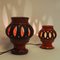 Red Glazed Ceramic Table Lamps by Nykirka Motala Keramik, Sweden, 1960s, Set of 2 5