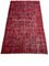 Overdyed Turkish Vintage Wool Red Rug 4