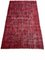 Alfombra turca vintage de lana bañada en rojo, Imagen 8