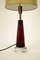 Mid-Century Swedish Table Lamp with Glass Base and Green Shade 4
