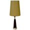 Mid-Century Swedish Table Lamp with Glass Base and Green Shade 1