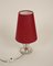 French Table Lamp with Cut Glass Base and Coral Silk Shade in Regency Style, Image 5