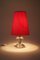 French Table Lamp with Cut Glass Base and Coral Silk Shade in Regency Style 9