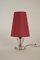 French Table Lamp with Cut Glass Base and Coral Silk Shade in Regency Style 3