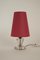 French Table Lamp with Cut Glass Base and Coral Silk Shade in Regency Style, Image 3