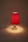 French Table Lamp with Cut Glass Base and Coral Silk Shade in Regency Style 10