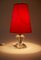 French Table Lamp with Cut Glass Base and Coral Silk Shade in Regency Style, Image 6