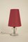 French Table Lamp with Cut Glass Base and Coral Silk Shade in Regency Style, Image 4