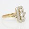 Diamond 18 Karat Yellow White Gold Art Deco Rectangular Ring, 1930s 8