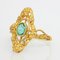 French Emerald 18 Karat Yellow Gold Marquise Shape Ring, 1900s 6