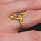 French Emerald 18 Karat Yellow Gold Marquise Shape Ring, 1900s 9