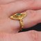 French Emerald 18 Karat Yellow Gold Marquise Shape Ring, 1900s, Image 9