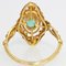 French Emerald 18 Karat Yellow Gold Marquise Shape Ring, 1900s 10