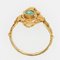 French Emerald 18 Karat Yellow Gold Marquise Shape Ring, 1900s, Image 11