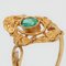 French Emerald 18 Karat Yellow Gold Marquise Shape Ring, 1900s 7