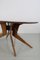 Italian Sculptural Oval Dining Table with Black Glass Top, 1950s 19