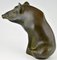 Bronzeskulptur eines Wildschweins, Claude Lhoste, 1993 3