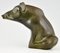 Bronze Sculpture of a Wild Boar, Claude Lhoste, 1993, Image 2