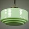 Art Deco Rod Pistachio Glass & Brass Pendant Lamp, 1930s 9