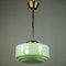 Art Deco Rod Pistachio Glass & Brass Pendant Lamp, 1930s 1