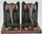 Art Deco Bronze Bookends Depicting Elephant with Bird by R. Patrouilleau, France, 1925, Set of 2 4