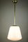 Vintage Bauhaus Glass & Brass Pendant Lamp, 1940s, Image 4