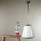 Vintage Bauhaus Glass & Brass Pendant Lamp, 1940s 7