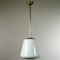 Vintage Bauhaus Glass & Brass Pendant Lamp, 1940s 6
