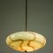 Art Deco Pendant Lamp with Pistachio Marbled Glass Shade, 1930s 2