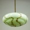 Art Deco Pendant Lamp with Pistachio Marbled Glass Shade, 1930s 3