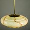 Art Deco Pendant Lamp with Pistachio Marbled Glass Shade, 1930s 4