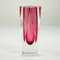 Faceted Sommerso Murano Glass Oball Block Vase from Vetreria Artistica, 1970s, Image 1