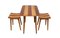 Walnuss & Eschenholz Tisch & Hocker, 1950er, 3er Set 1