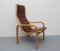 Brown Leather Chair by Yngve Ekström for Swedese, 1980s 8