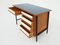 Small Italian Desk with Drawers in Blue Glass, 1950s, Image 3