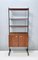 Vintage Minimal Wooden Bookshelf with Brass and Varnished Metal Details, Italy 1