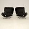 Vintage Leather & Chrome Armchairs & Ottoman by Howard Keith, Set of 2, Image 10