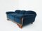 Blaues Dormeuse Sofa aus Samt, Italien, 1940 5
