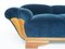 Blaues Dormeuse Sofa aus Samt, Italien, 1940 6