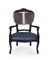 Corset Armchair with Black Leather Back & Black Velvet Seat from Mineheart 1