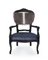 Corset Armchair with Brown Leather Back & Charcoal Velvet Seat from Mineheart 1
