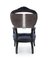 Corset Armchair with Brown Leather Back & Charcoal Velvet Seat from Mineheart 3