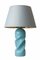 Lampada da tavolo Little Crush II con base celeste e paralume grigio di Mineheart, Immagine 1