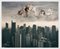 Angels Over City, Framed Medium Printed Canvas from Mineheart, Image 1