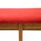 Wooden Bench with Red Velvet Top, 1960s, Image 11