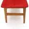 Wooden Bench with Red Velvet Top, 1960s, Image 12