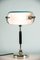 Art Deco Bauhaus Nickel-Plated Lamp with Original Glass Shade, 1920s 13