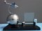 Fighter Airplane on Metal Globe with Black Marble Base 3