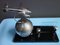 Fighter Airplane on Metal Globe with Black Marble Base 2